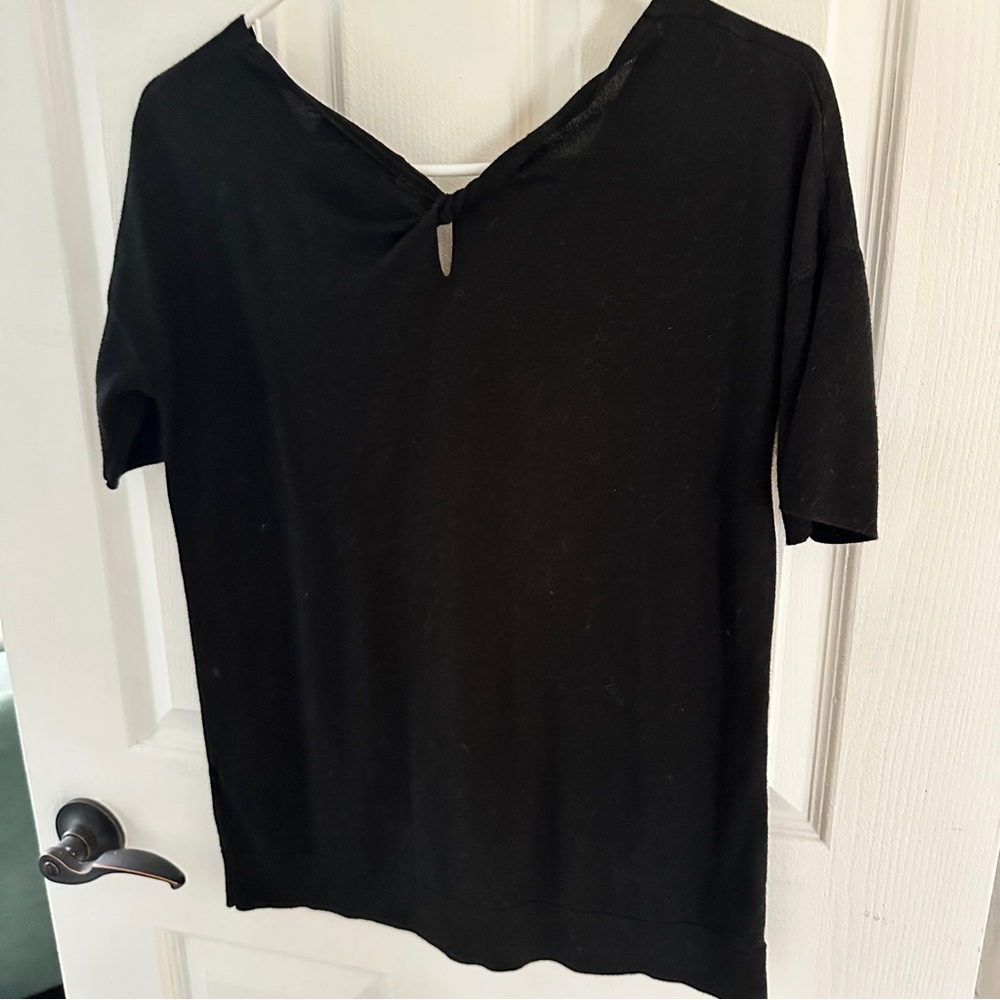 Banana Republic Black Short Sleeve super soft light weight sweater 80% cotton